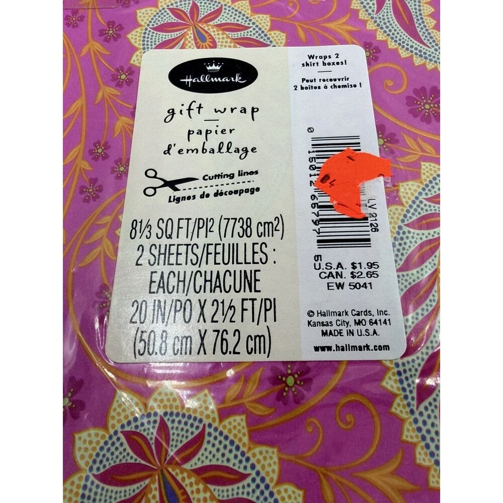 Hallmark Vintage Gift Wrap Paper 2 Sheets @ 20